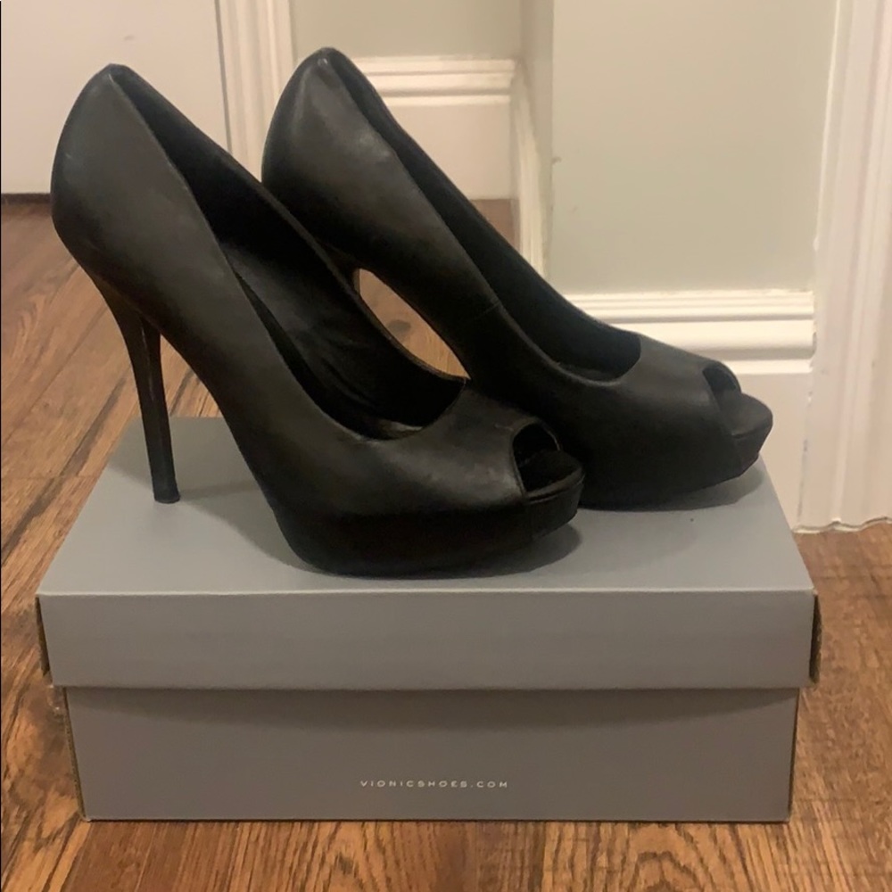 Cathy Black Platform Heels